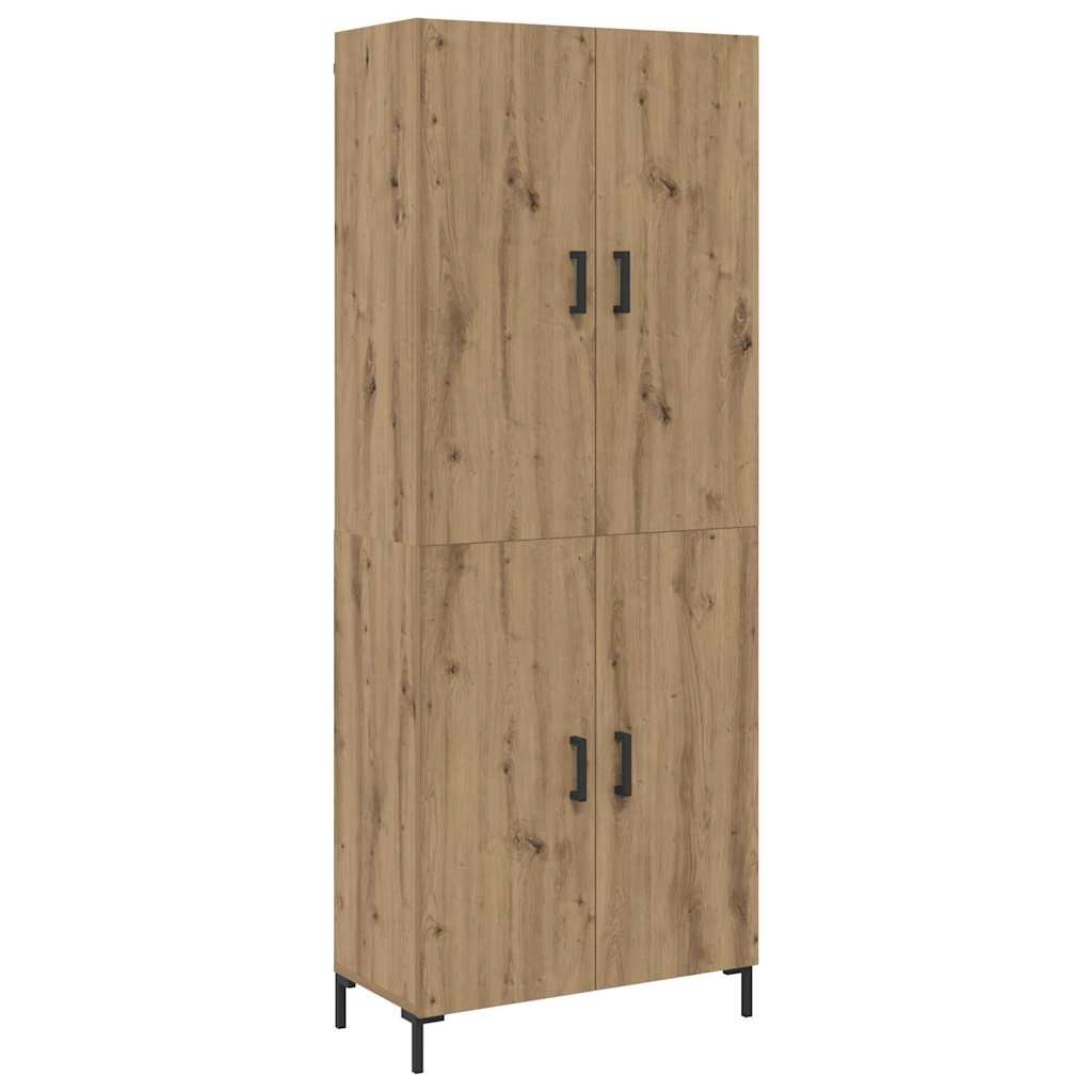 Highboard artisanaal eikenkleurig 69,5 x 34 x 180 cm is nu te koop bij PeponiXL, paradijselijk wonen!