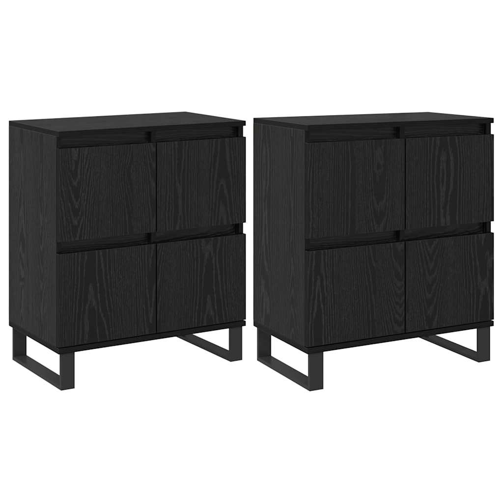 Dressoir 2 pcs Zwart Eiken 60 x 35 x 70 cm is nu te koop bij PeponiXL, paradijselijk wonen!