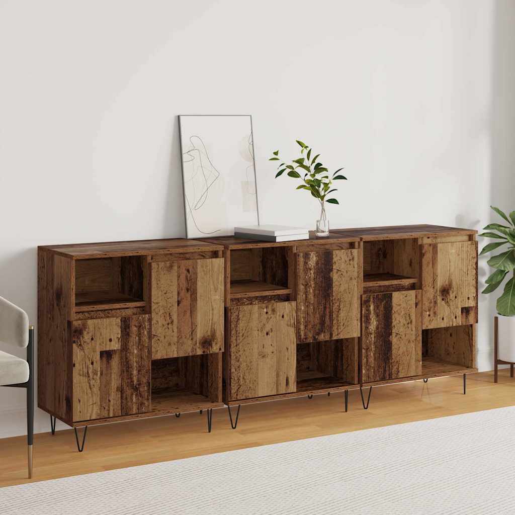 Dressoir 3 pcs Oudhout 60 x 35 x 70 cm is nu te koop bij PeponiXL, paradijselijk wonen!