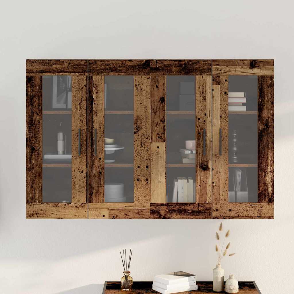 Wandgemonteerde Kasten 2 pcs Oud hout 69,5 x 34 x 90 cm is nu te koop bij PeponiXL, paradijselijk wonen!