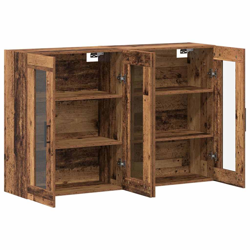 Wandgemonteerde Kasten 2 pcs Oud hout 69,5 x 34 x 90 cm is nu te koop bij PeponiXL, paradijselijk wonen!