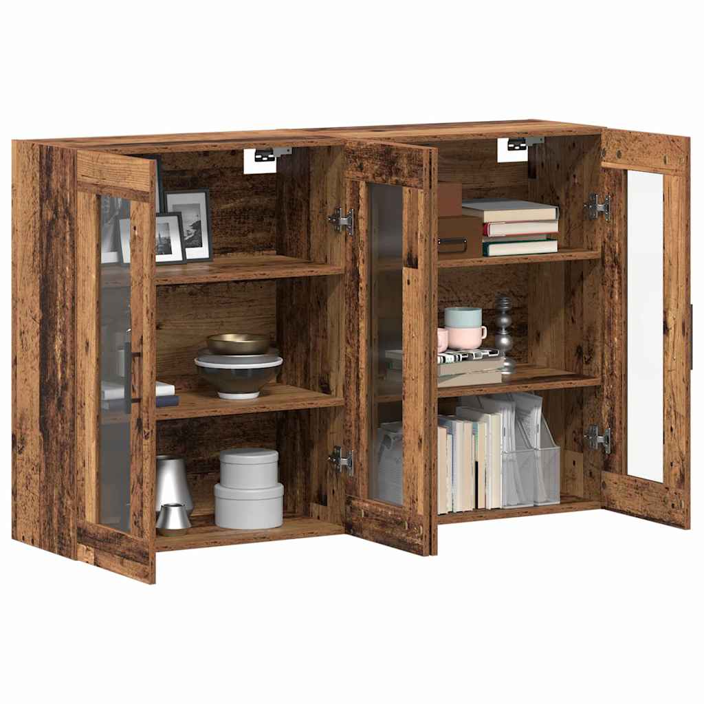 Wandgemonteerde Kasten 2 pcs Oud hout 69,5 x 34 x 90 cm is nu te koop bij PeponiXL, paradijselijk wonen!