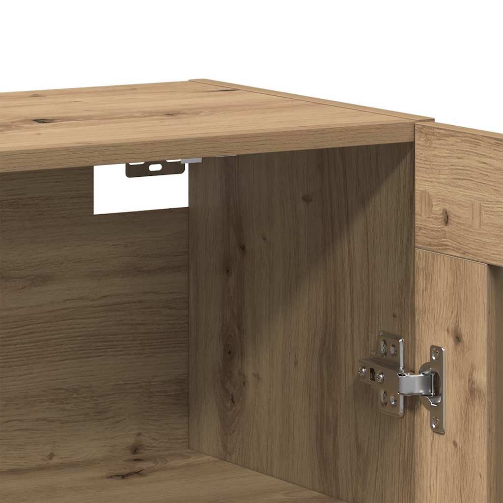 Wandgemonteerde Kasten 2 pcs Artisan eik en Zwart is nu te koop bij PeponiXL, paradijselijk wonen!