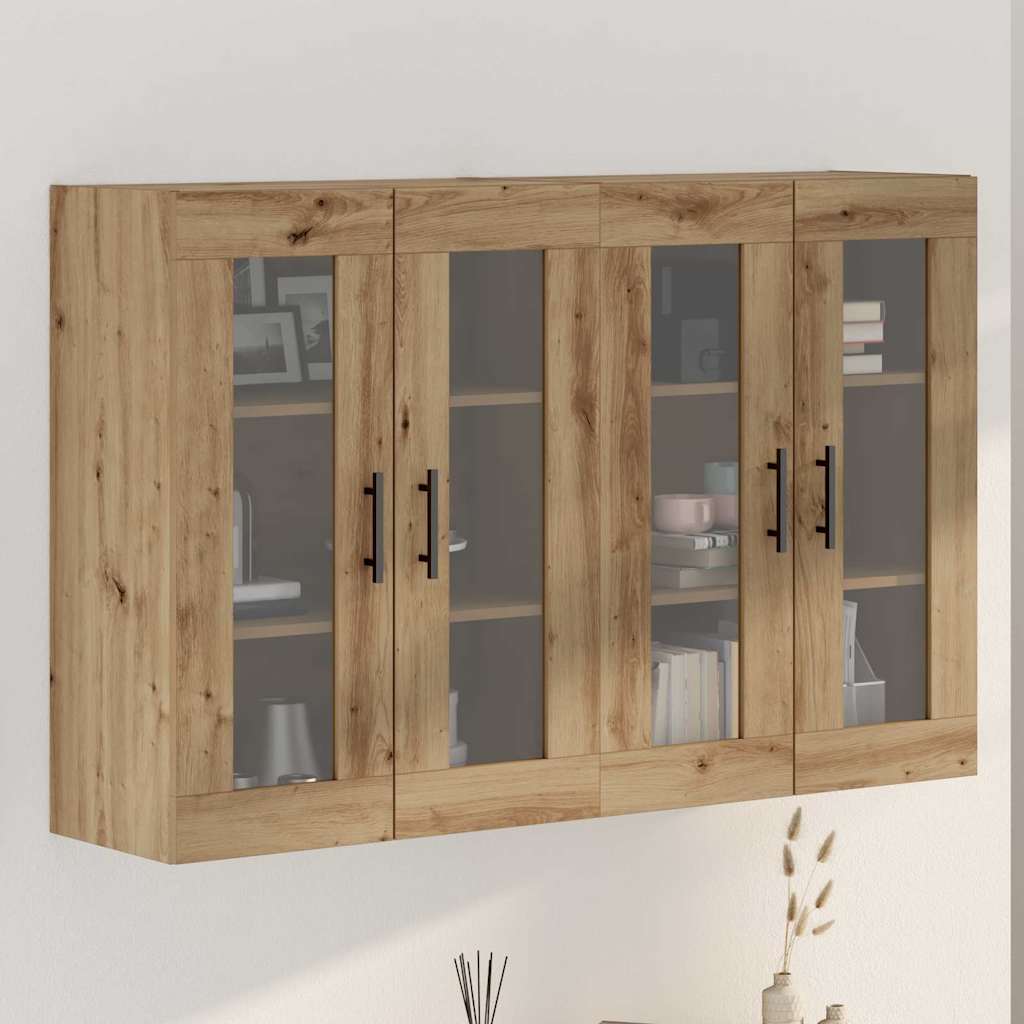 Wandgemonteerde Kasten 2 pcs Artisan eik en Zwart is nu te koop bij PeponiXL, paradijselijk wonen!