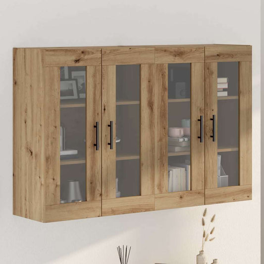 Wandgemonteerde Kasten 2 pcs Artisan eik en Zwart is nu te koop bij PeponiXL, paradijselijk wonen!