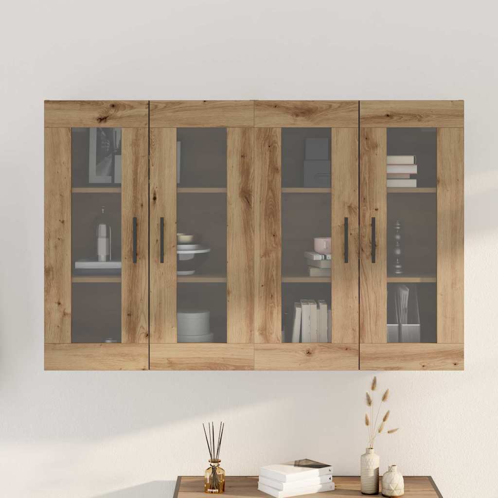 Wandgemonteerde Kasten 2 pcs Artisan eik en Zwart is nu te koop bij PeponiXL, paradijselijk wonen!