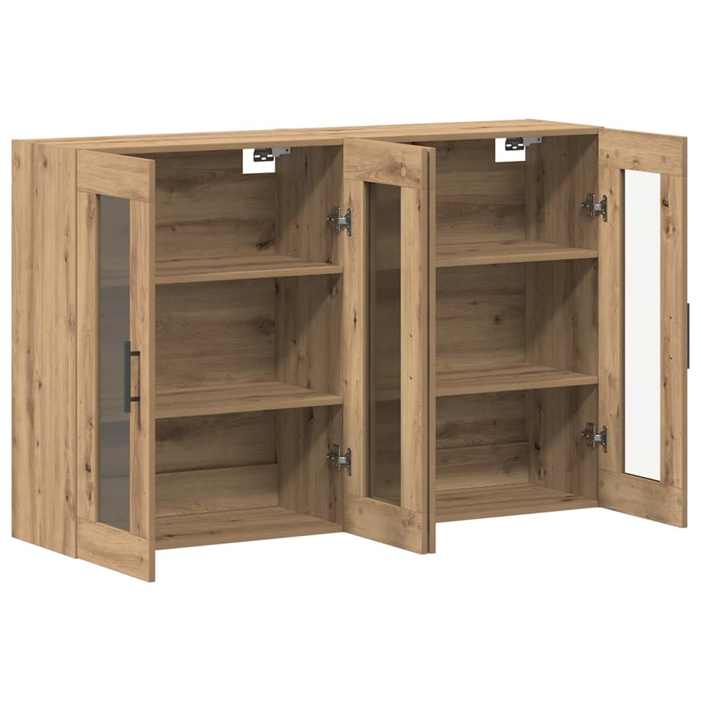 Wandgemonteerde Kasten 2 pcs Artisan eik en Zwart is nu te koop bij PeponiXL, paradijselijk wonen!