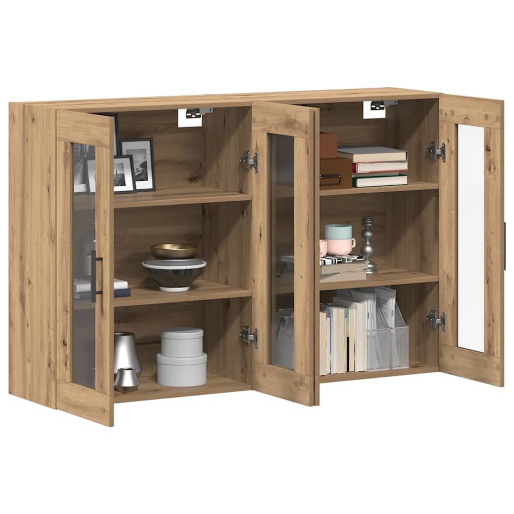 Wandgemonteerde Kasten 2 pcs Artisan eik en Zwart is nu te koop bij PeponiXL, paradijselijk wonen!