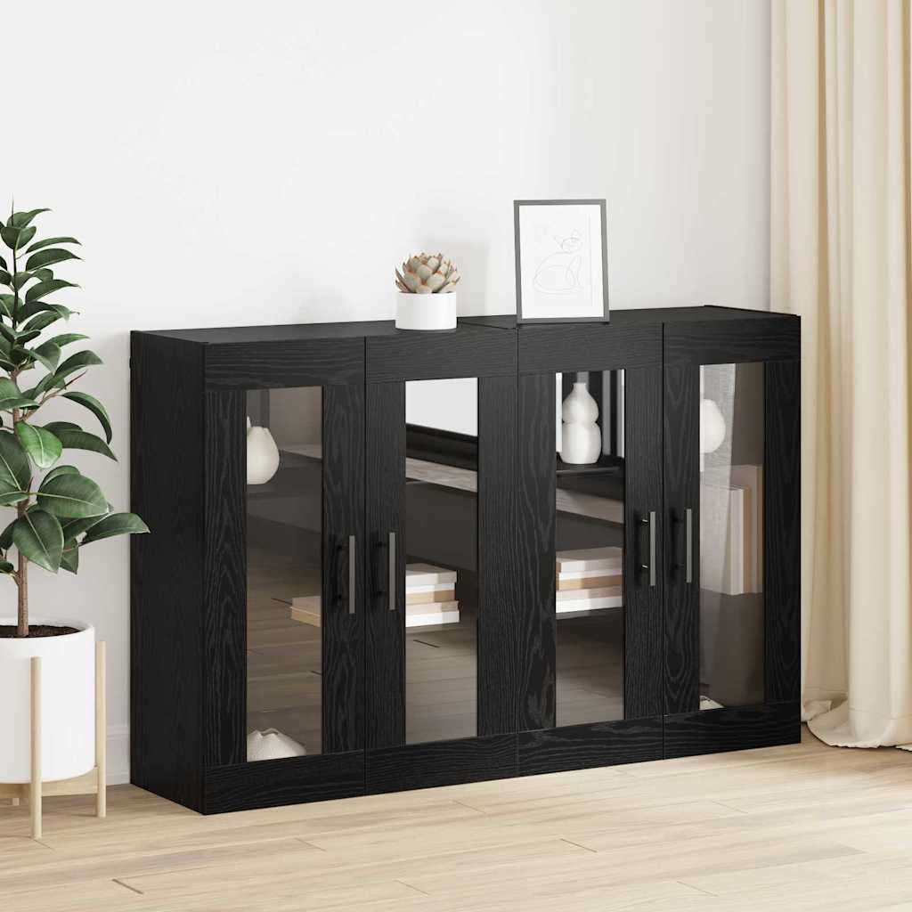 Wandgemonteerde Kasten 2 pcs Zwart eiken 69,5 x 34 x 90 cm is nu te koop bij PeponiXL, paradijselijk wonen!