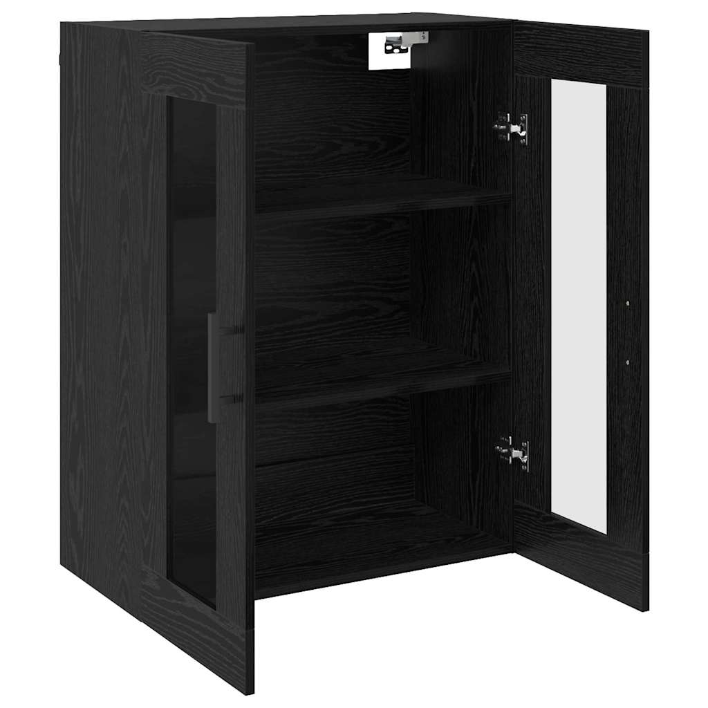 Wandgemonteerde Kasten 2 pcs Zwart eiken 69,5 x 34 x 90 cm is nu te koop bij PeponiXL, paradijselijk wonen!