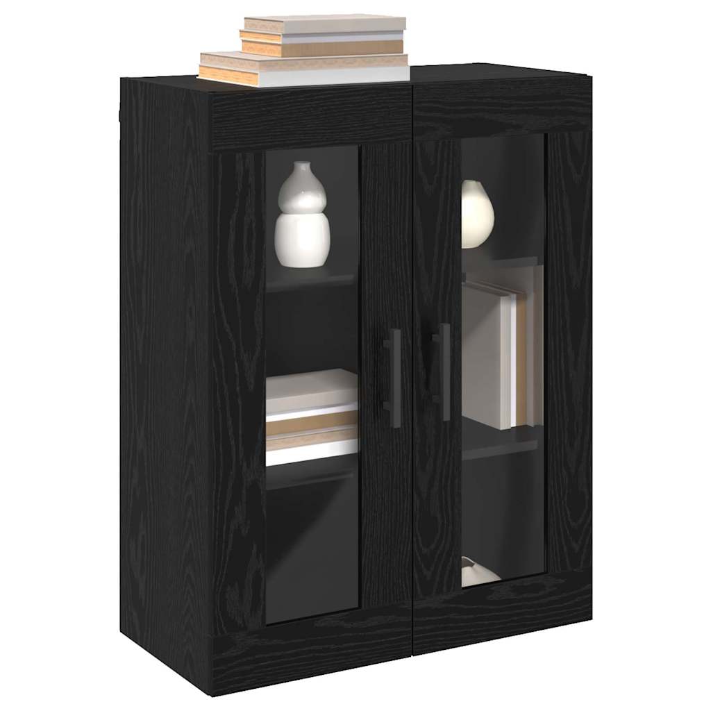 Wandgemonteerde Kasten 2 pcs Zwart eiken 69,5 x 34 x 90 cm is nu te koop bij PeponiXL, paradijselijk wonen!