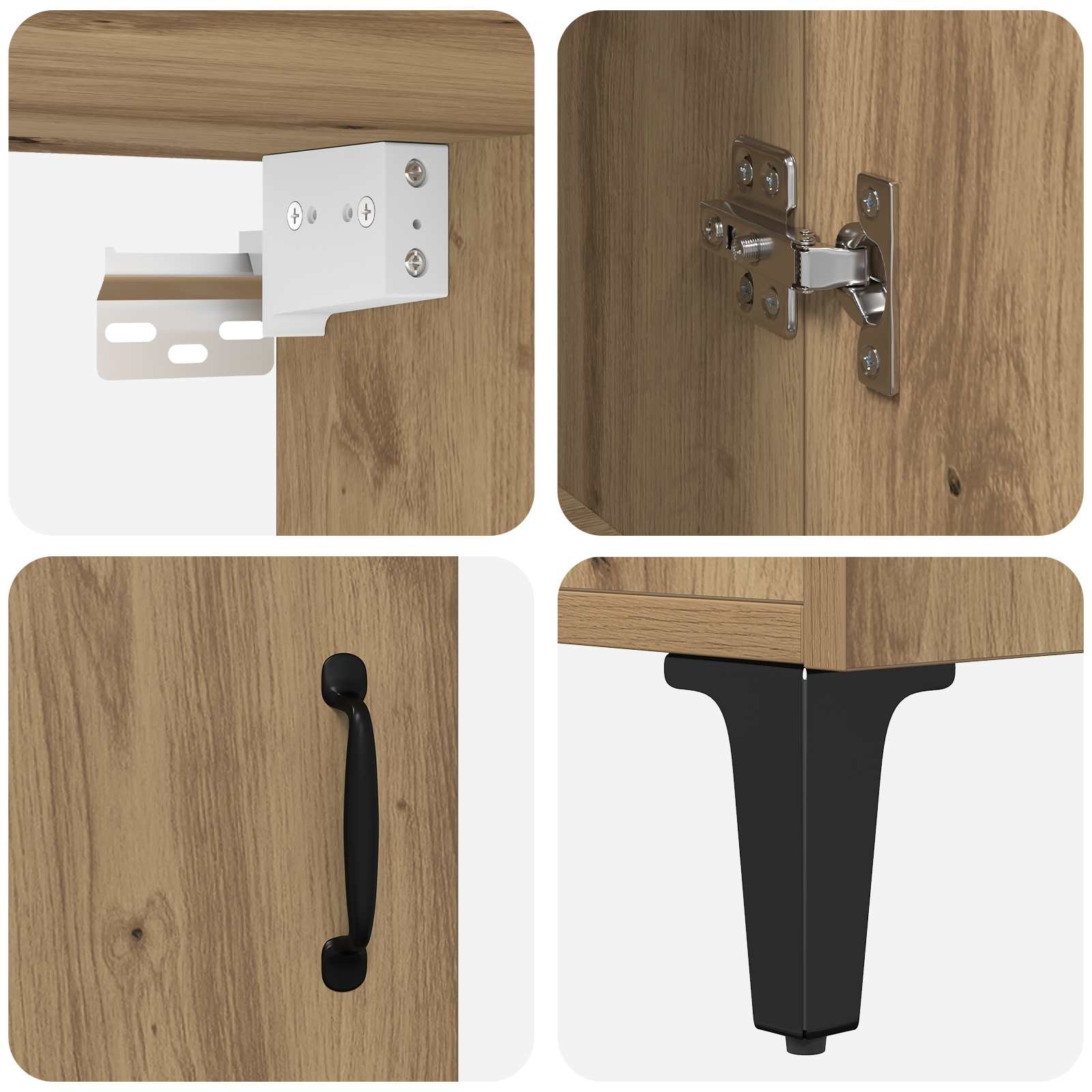 Hoge kast 2 pcs Artisan Eiken 69,5 x 34 x 180 cm Bewerkt hout is nu te koop bij PeponiXL, paradijselijk wonen!