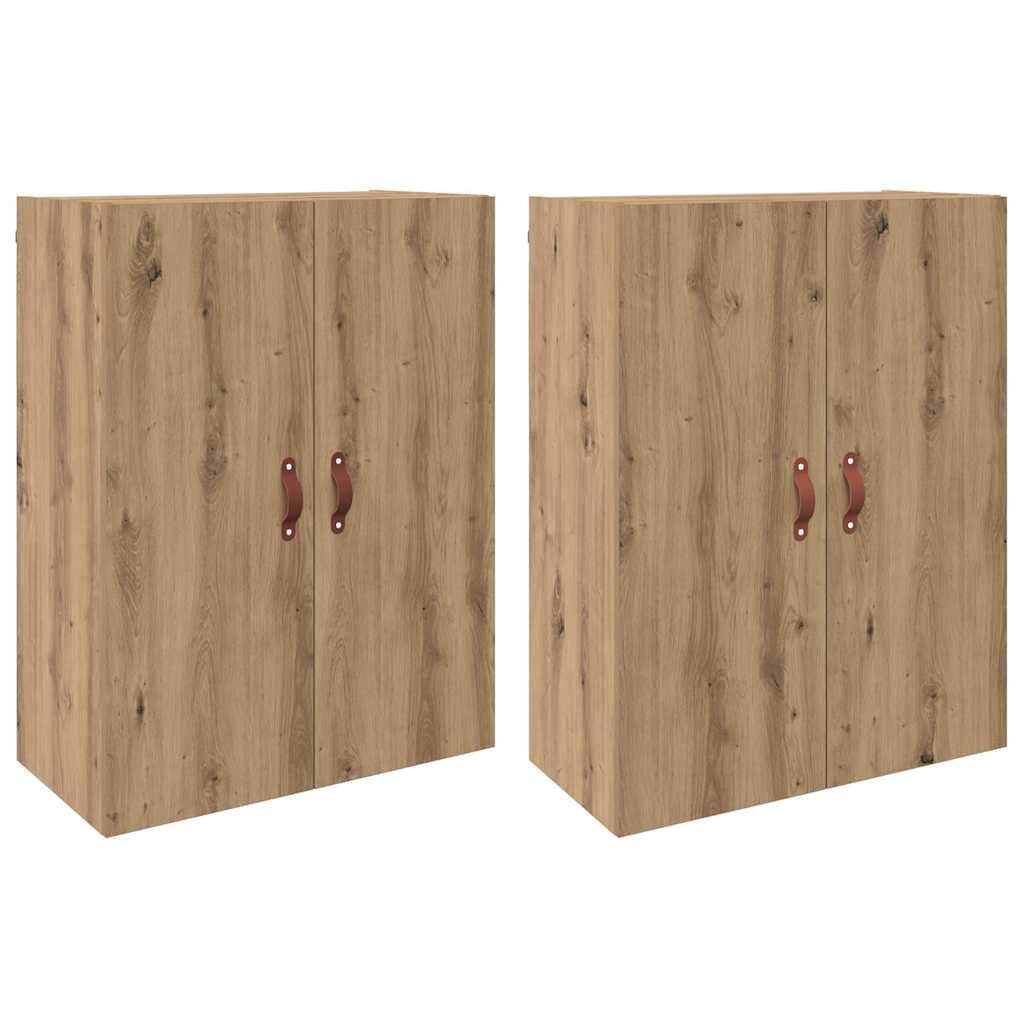 Wandkast 2 pcs Artisan Eiken 69,5 x 34 x 90 cm Bewerkt hout is nu te koop bij PeponiXL, paradijselijk wonen!