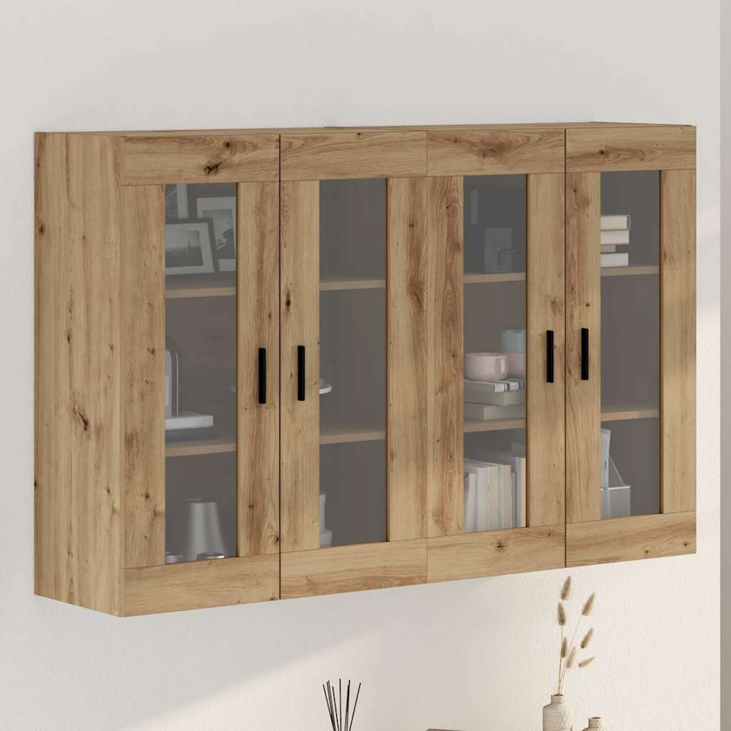 Wandgemonteerde Kasten 2 pcs artisanaal eikenkleurig is nu te koop bij PeponiXL, paradijselijk wonen!