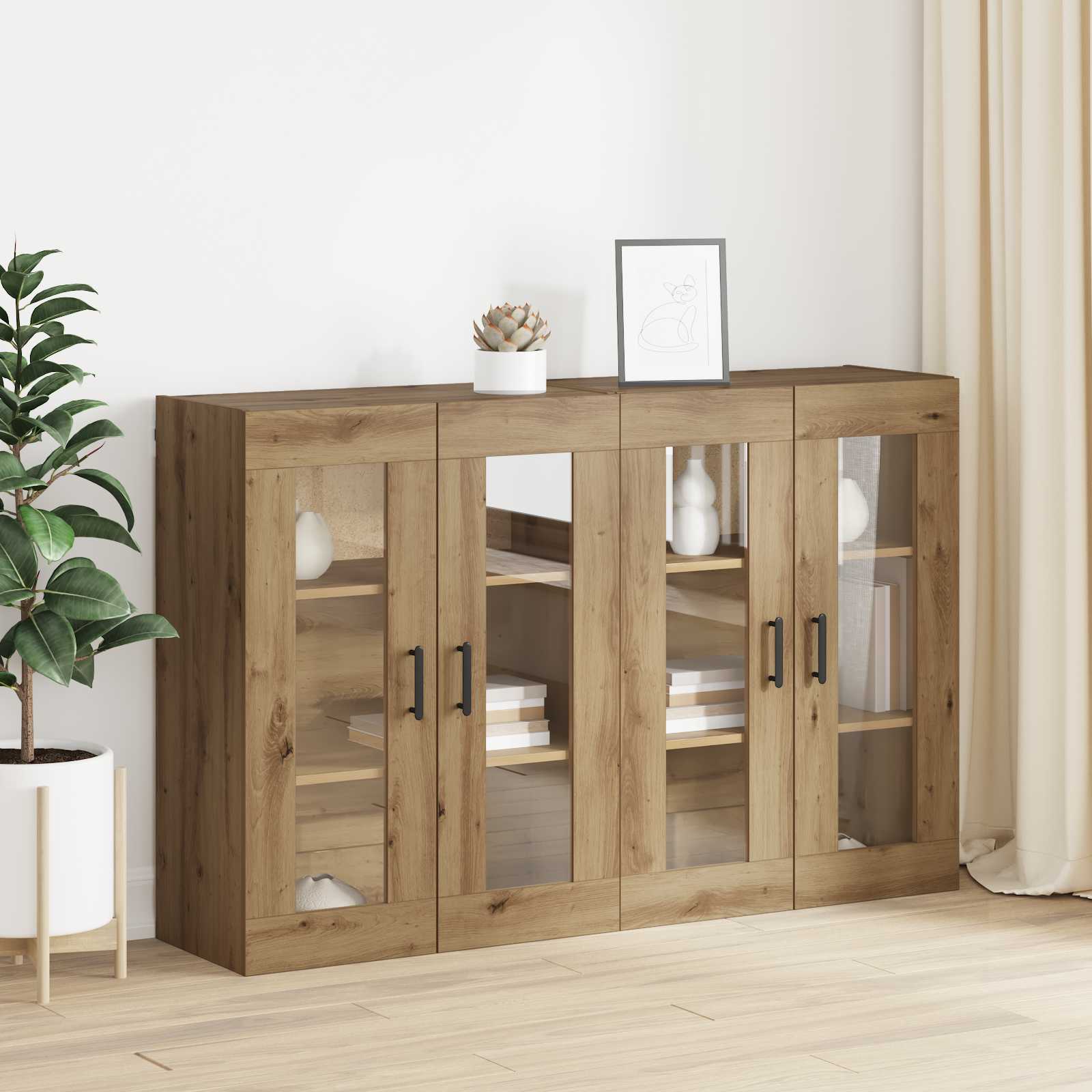 Wandgemonteerde Kasten 2 pcs artisanaal eikenkleurig is nu te koop bij PeponiXL, paradijselijk wonen!
