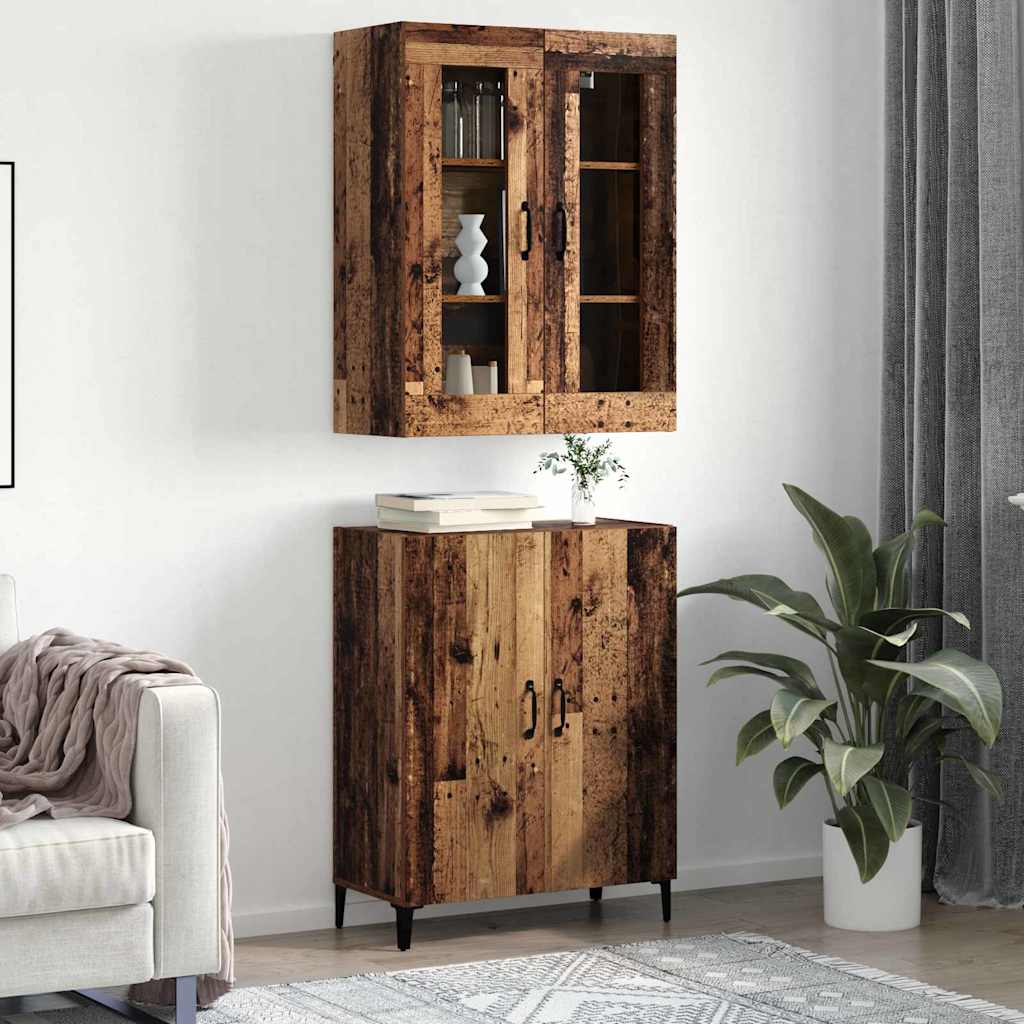 Hoge kast 2 pcs Oud hout Bewerkt hout is nu te koop bij PeponiXL, paradijselijk wonen!