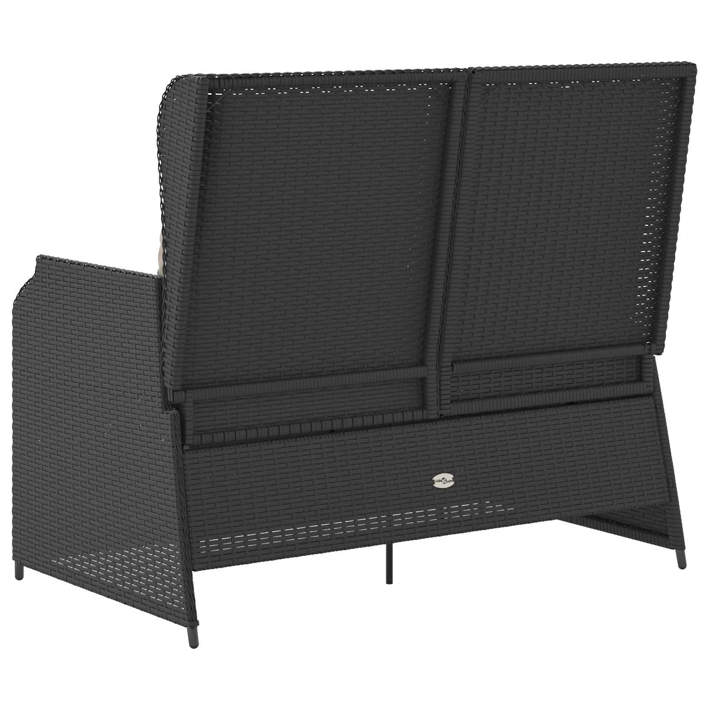 Tuinbank met kussen Zwart en Cream Wit poly rattan is nu te koop bij PeponiXL, paradijselijk wonen!