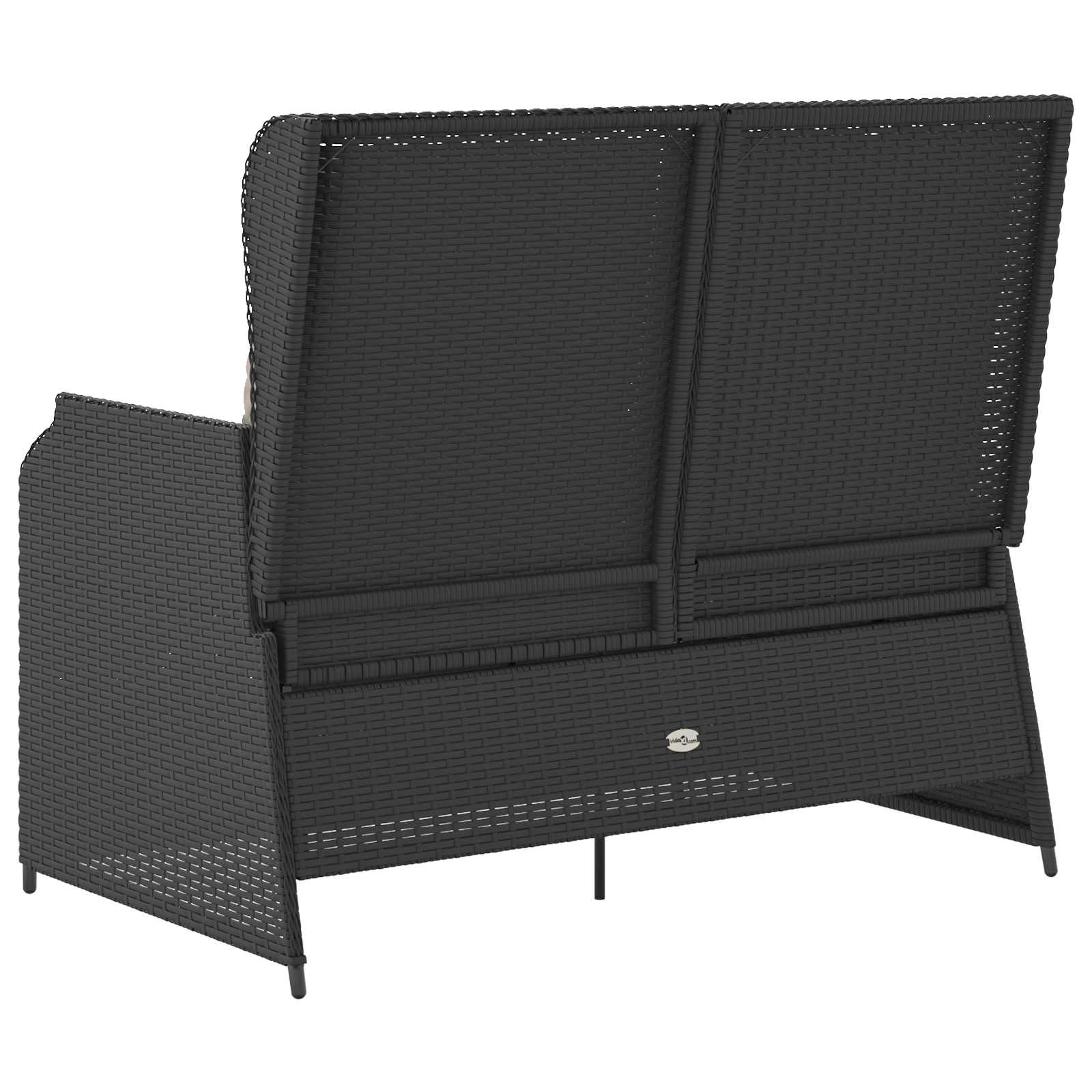 Tuinbank met kussen Zwart en Cream Wit poly rattan is nu te koop bij PeponiXL, paradijselijk wonen!