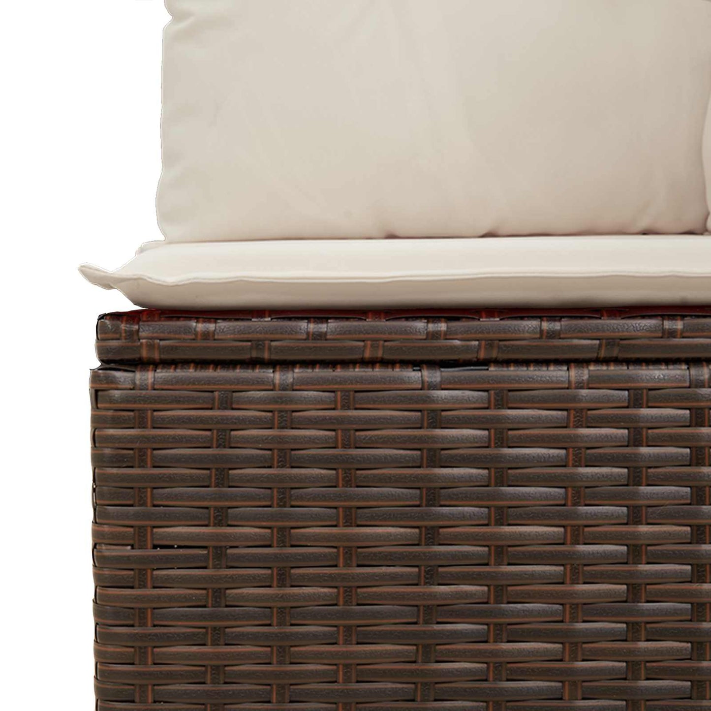 Tuinbank met kussen Zwart en Cream Wit poly rattan is nu te koop bij PeponiXL, paradijselijk wonen!