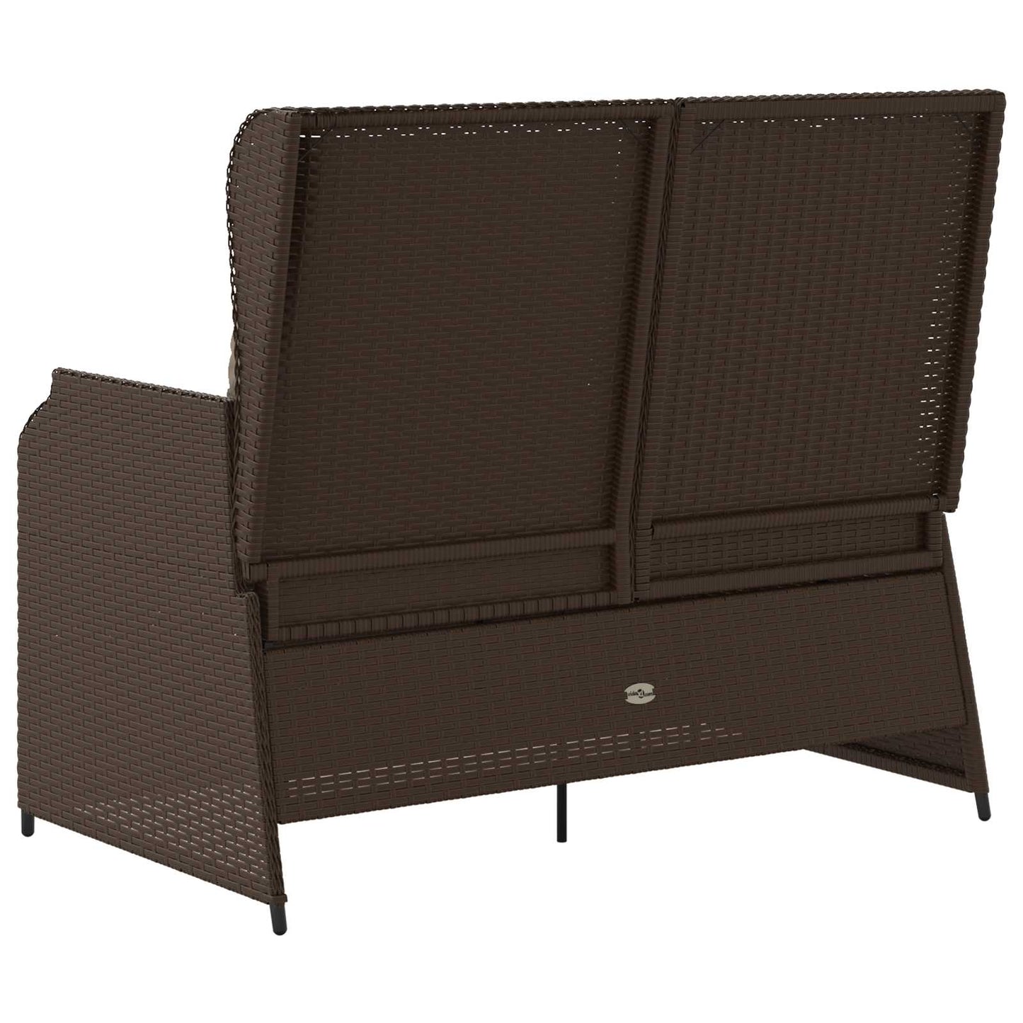 Tuinbank met kussen Zwart en Cream Wit poly rattan is nu te koop bij PeponiXL, paradijselijk wonen!