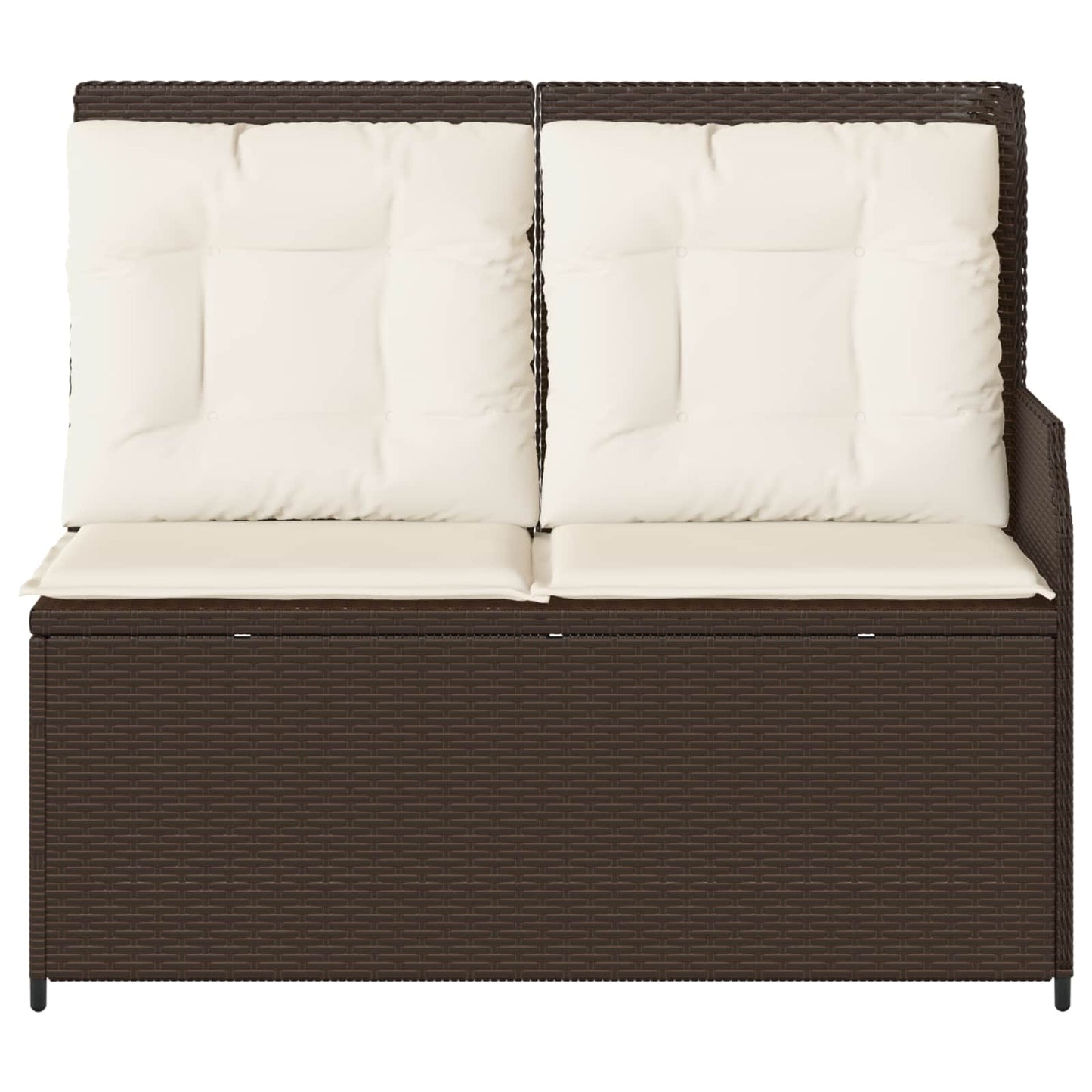 Tuinbank met kussen Zwart en Cream Wit poly rattan is nu te koop bij PeponiXL, paradijselijk wonen!