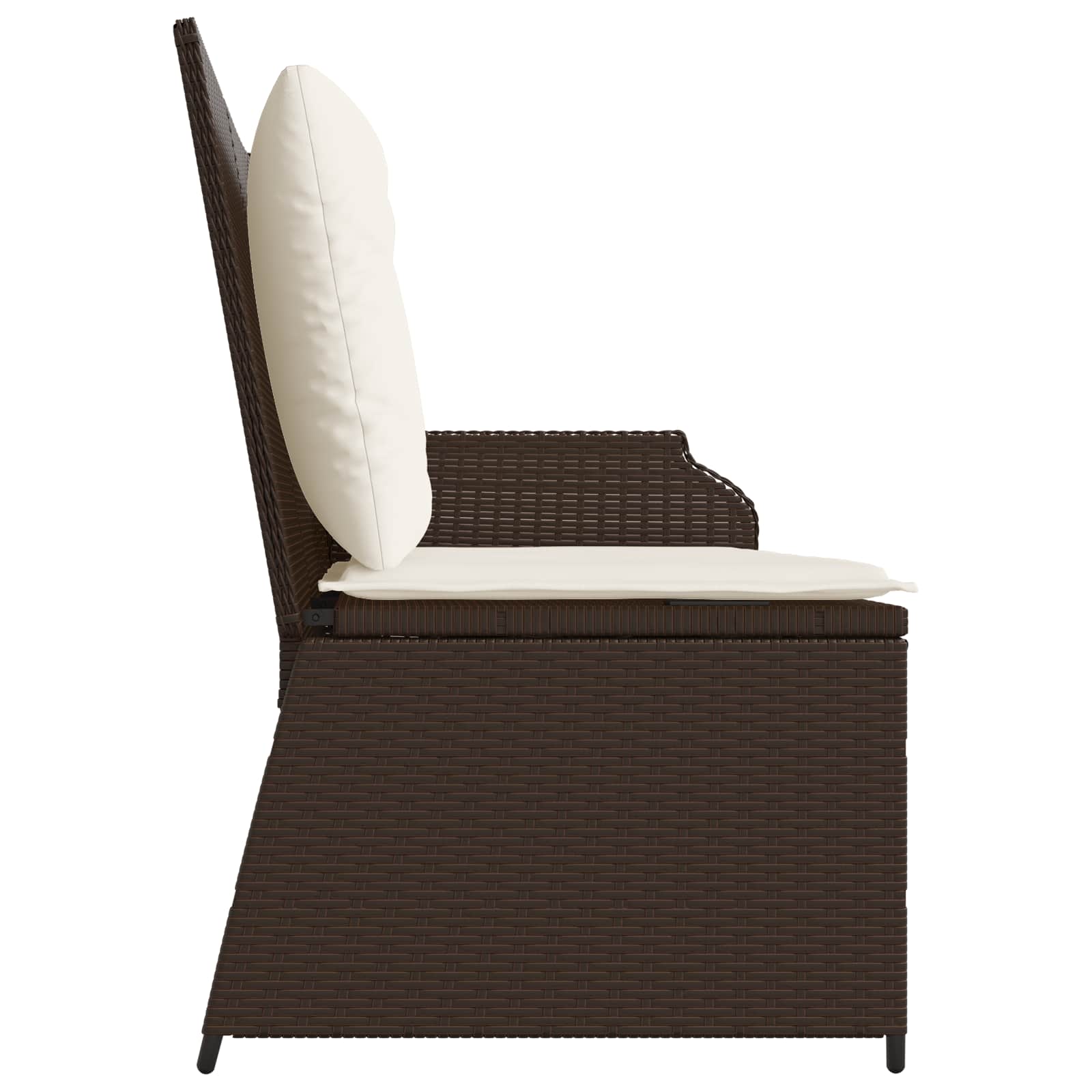 Tuinbank met kussen Zwart en Cream Wit poly rattan is nu te koop bij PeponiXL, paradijselijk wonen!