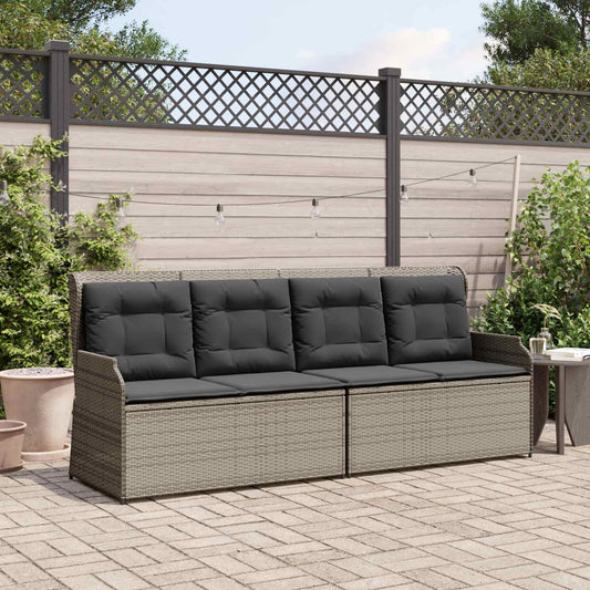 Tuinbank met kussen Grijs poly rattan is nu te koop bij PeponiXL, paradijselijk wonen!
