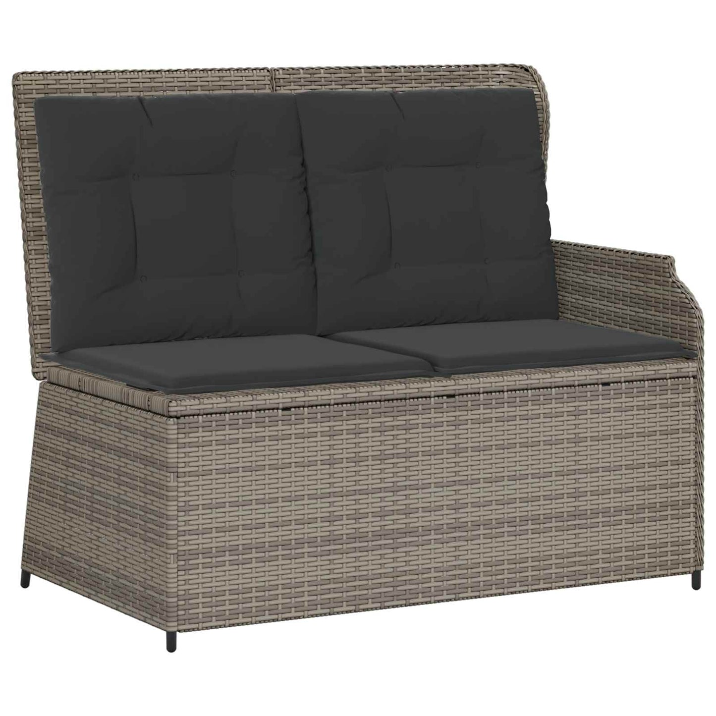 Tuinbank met kussen Grijs poly rattan is nu te koop bij PeponiXL, paradijselijk wonen!