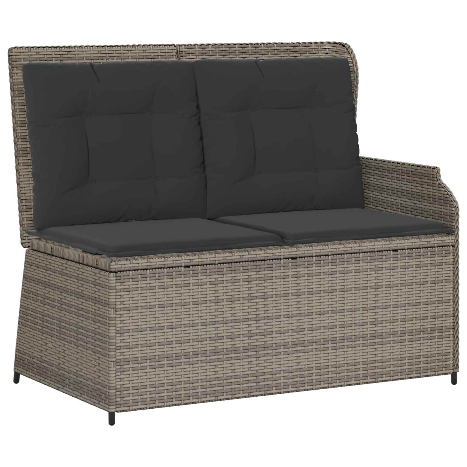 Tuinbank met kussen Grijs poly rattan is nu te koop bij PeponiXL, paradijselijk wonen!