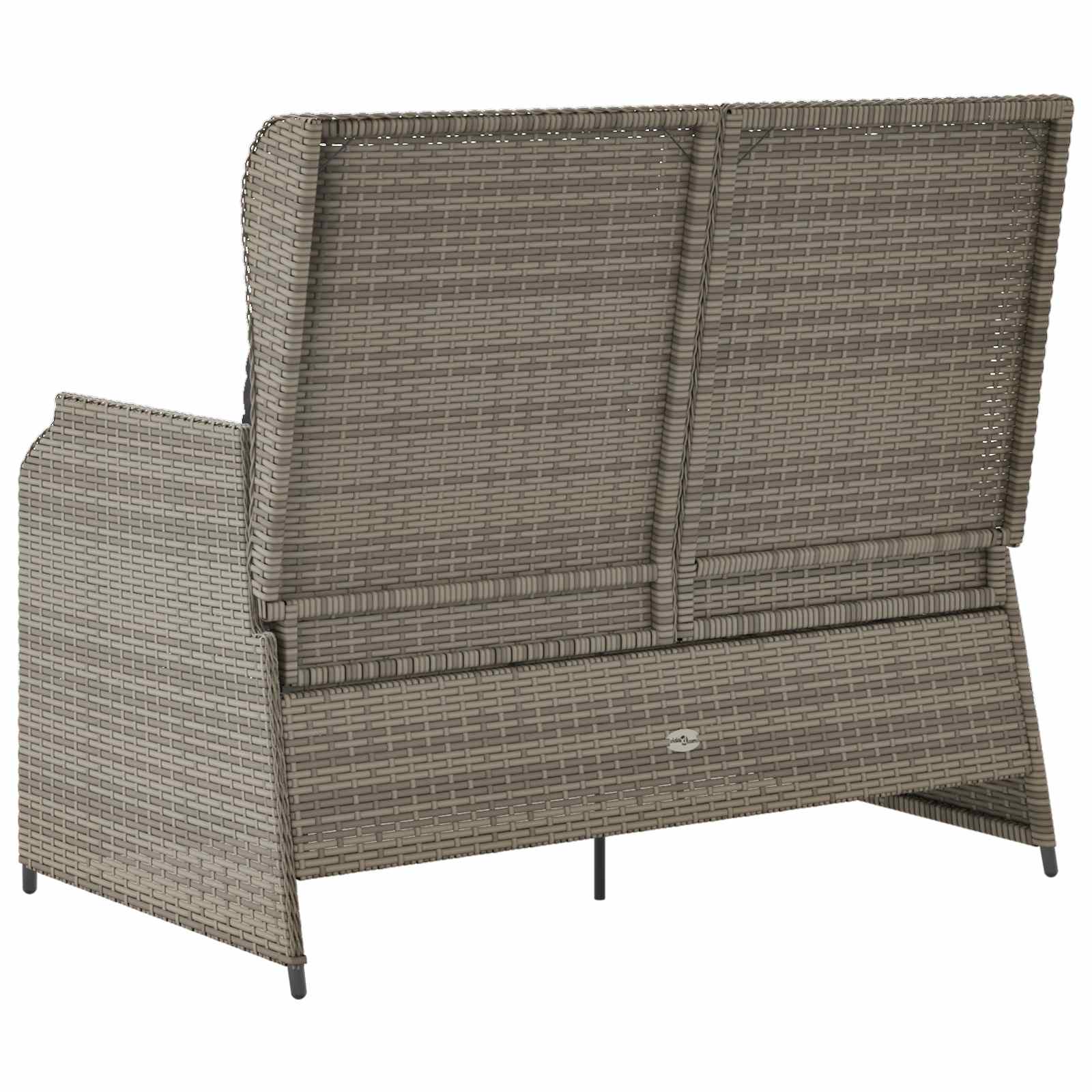 Tuinbank met kussen Grijs poly rattan is nu te koop bij PeponiXL, paradijselijk wonen!
