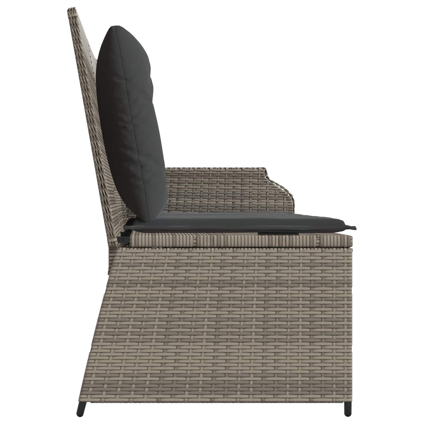 Tuinbank met kussen Grijs poly rattan is nu te koop bij PeponiXL, paradijselijk wonen!