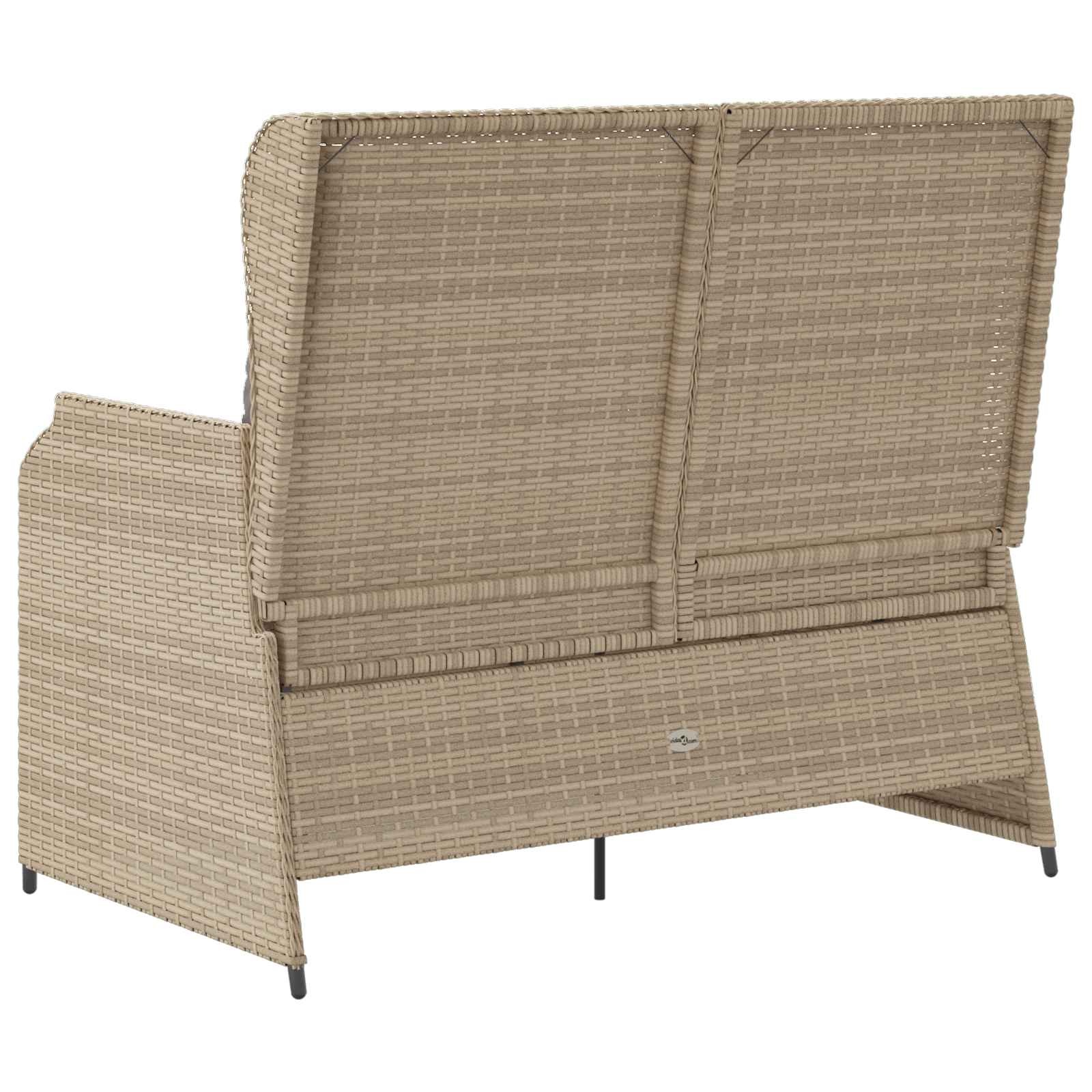 Tuinbank met kussen Beige en Grijs poly rattan is nu te koop bij PeponiXL, paradijselijk wonen!