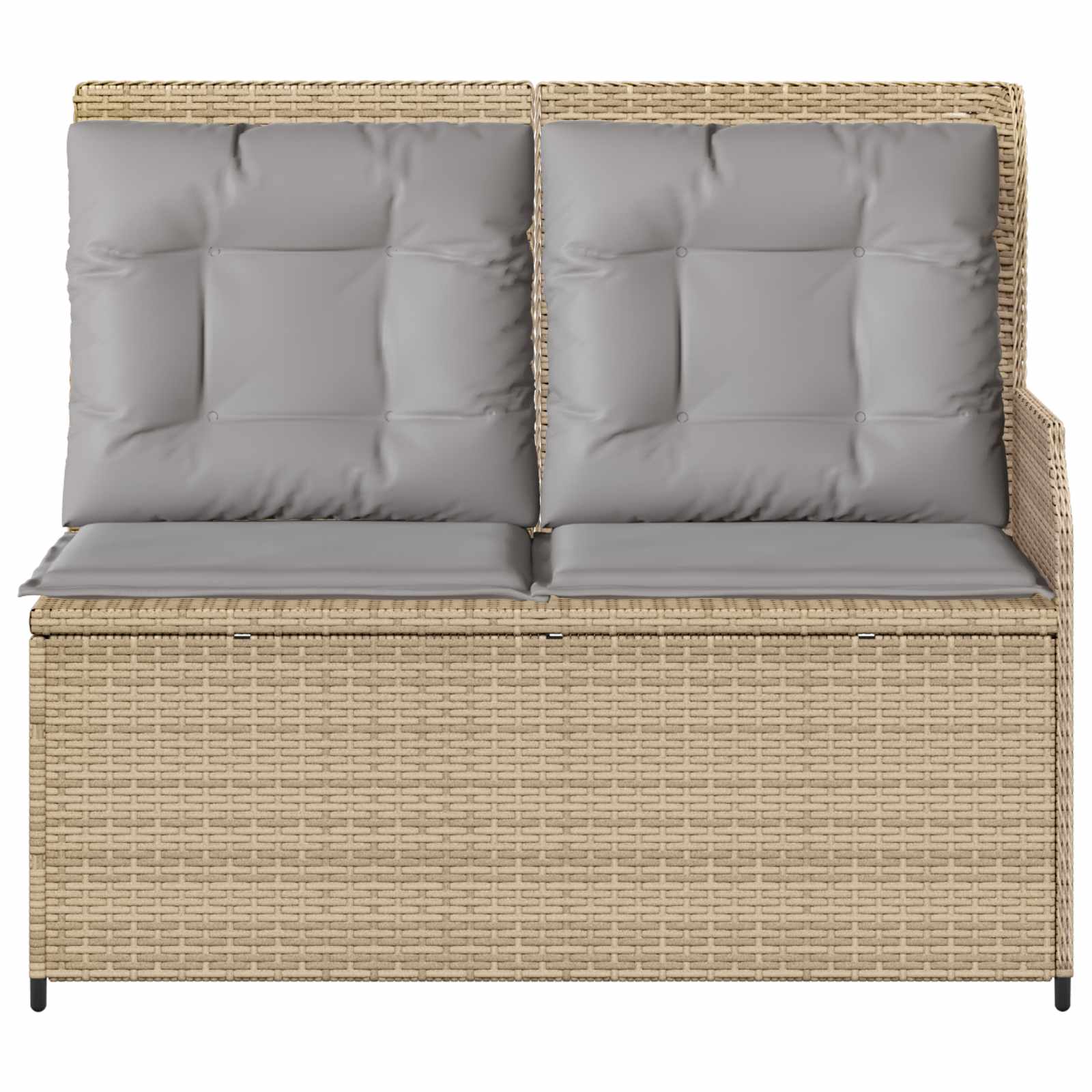 Tuinbank met kussen Beige en Grijs poly rattan is nu te koop bij PeponiXL, paradijselijk wonen!