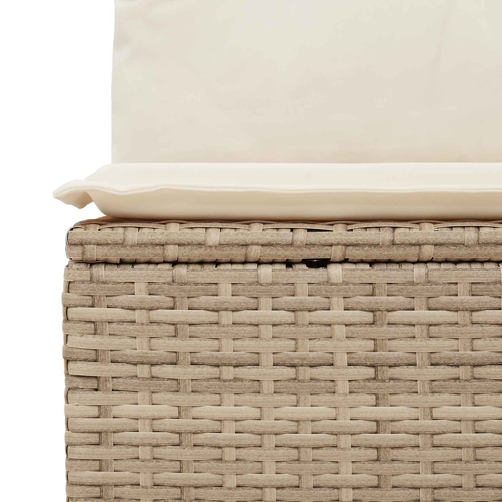 Tuinbank met kussen Zwart en Cream Wit poly rattan is nu te koop bij PeponiXL, paradijselijk wonen!