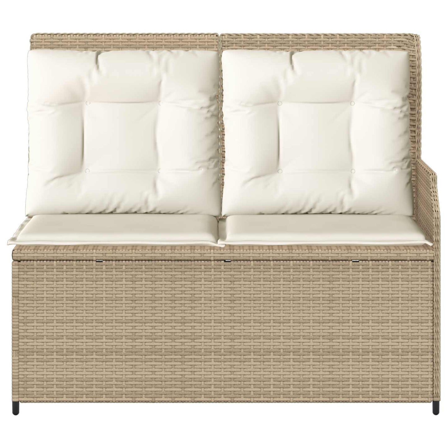 Tuinbank met kussen Zwart en Cream Wit poly rattan is nu te koop bij PeponiXL, paradijselijk wonen!