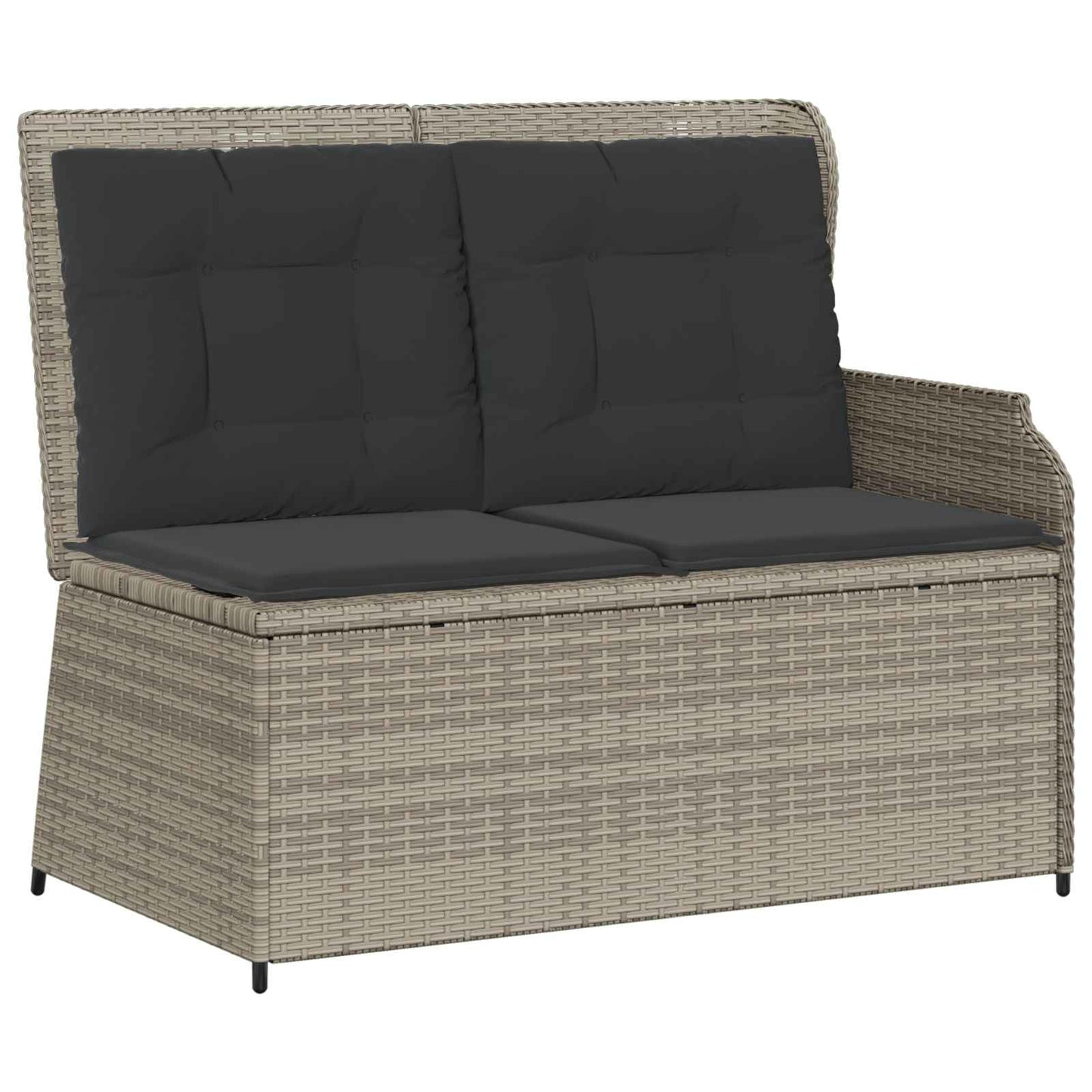 Tuinbank met kussen Lichtgrijs poly rattan is nu te koop bij PeponiXL, paradijselijk wonen!