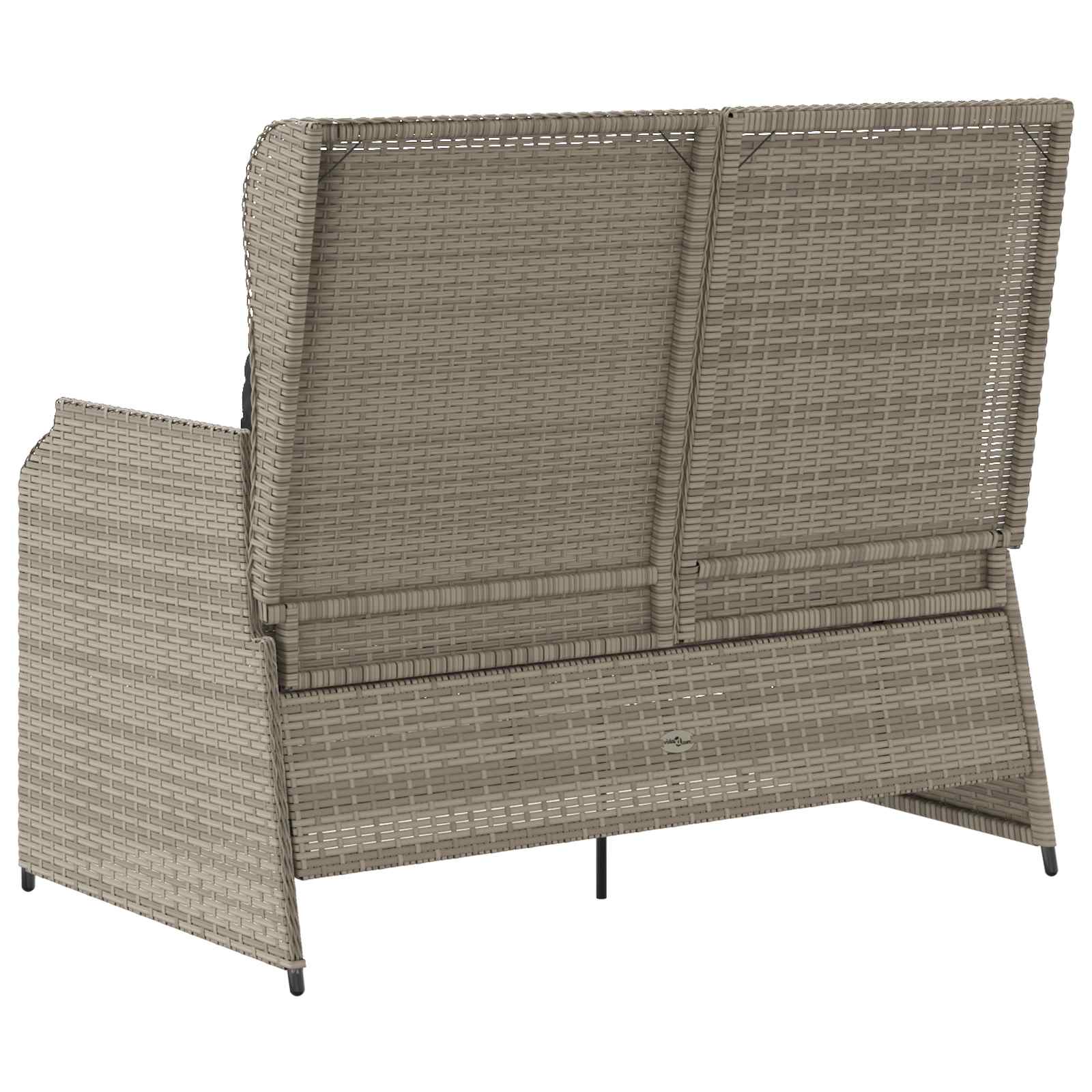 Tuinbank met kussen Lichtgrijs poly rattan is nu te koop bij PeponiXL, paradijselijk wonen!