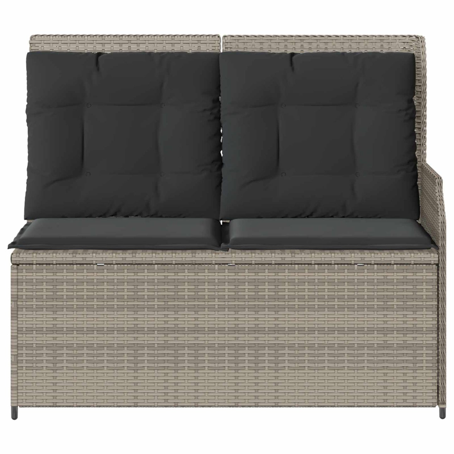 Tuinbank met kussen Lichtgrijs poly rattan is nu te koop bij PeponiXL, paradijselijk wonen!