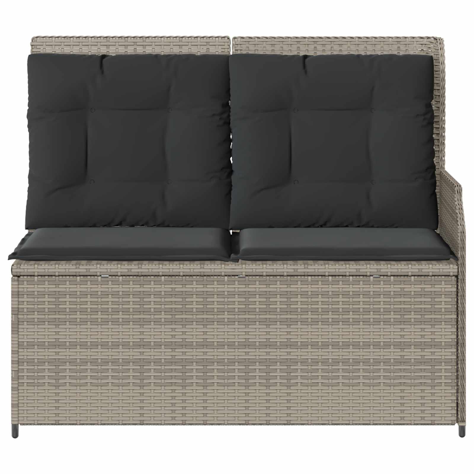 Tuinbank met kussen Lichtgrijs poly rattan is nu te koop bij PeponiXL, paradijselijk wonen!