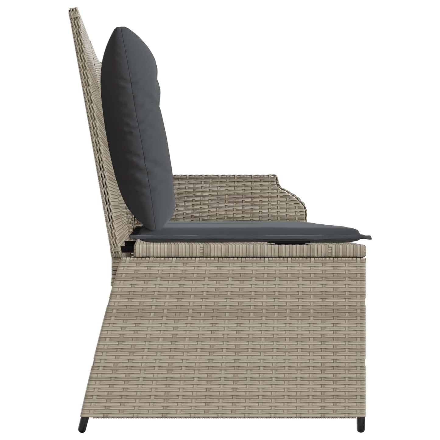 Tuinbank met kussen Lichtgrijs poly rattan is nu te koop bij PeponiXL, paradijselijk wonen!