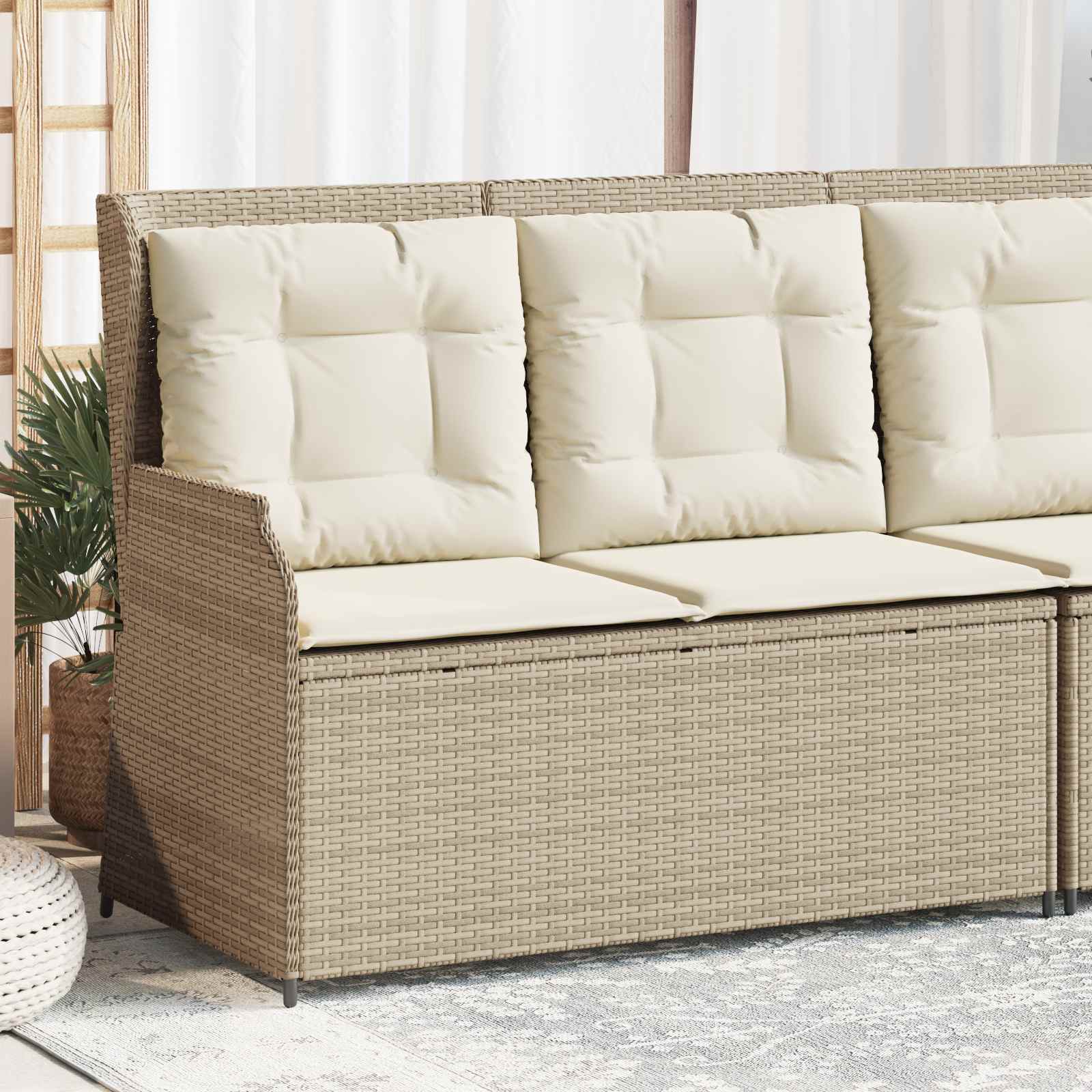 Tuinbank Beige poly rattan is nu te koop bij PeponiXL, paradijselijk wonen!