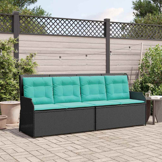Tuinbank Zwart poly rattan is nu te koop bij PeponiXL, paradijselijk wonen!