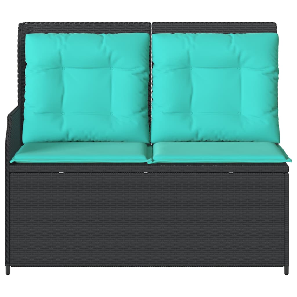 Tuinbank Zwart poly rattan