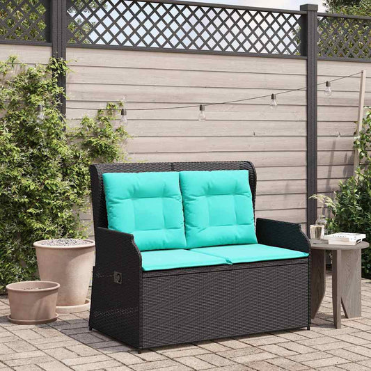Tuinbank Zwart poly rattan is nu te koop bij PeponiXL, paradijselijk wonen!