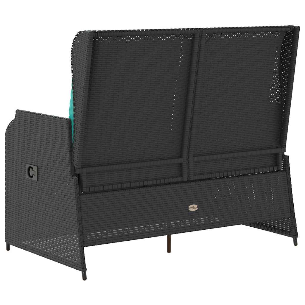 Tuinbank Zwart poly rattan