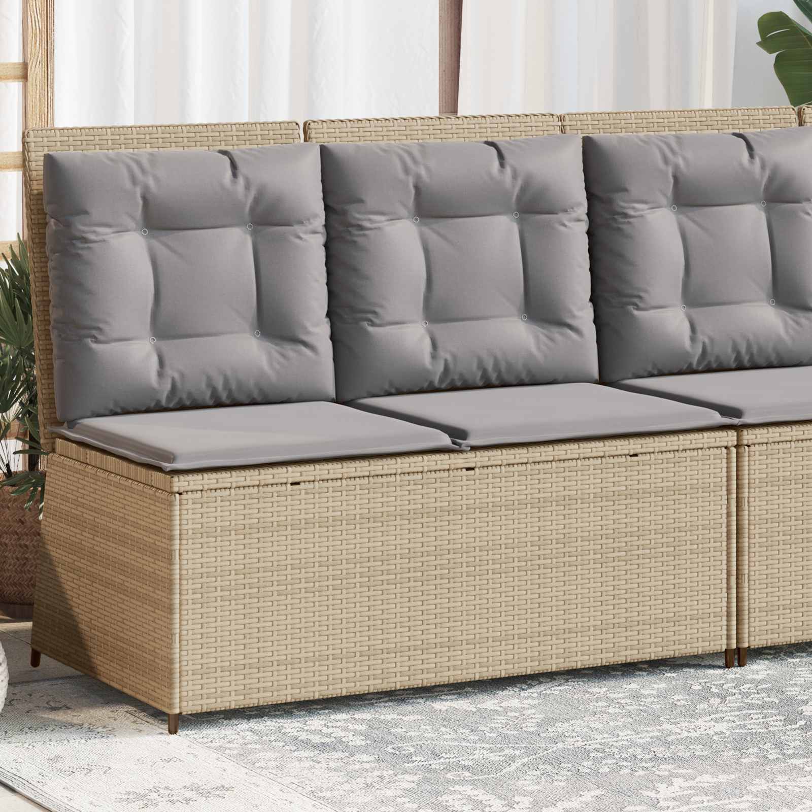 Tuinbank Beige poly rattan is nu te koop bij PeponiXL, paradijselijk wonen!