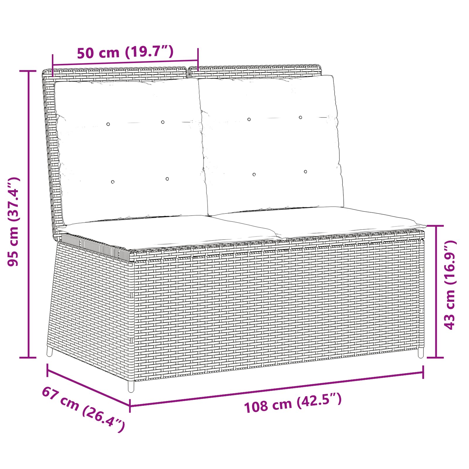 Tuinbank Beige poly rattan is nu te koop bij PeponiXL, paradijselijk wonen!