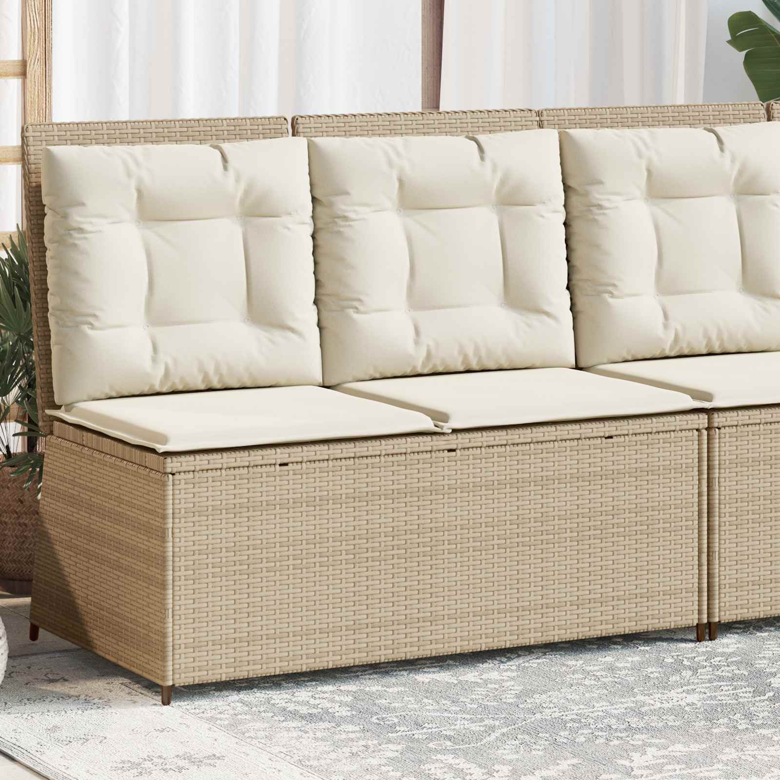Tuinbank Beige poly rattan is nu te koop bij PeponiXL, paradijselijk wonen!