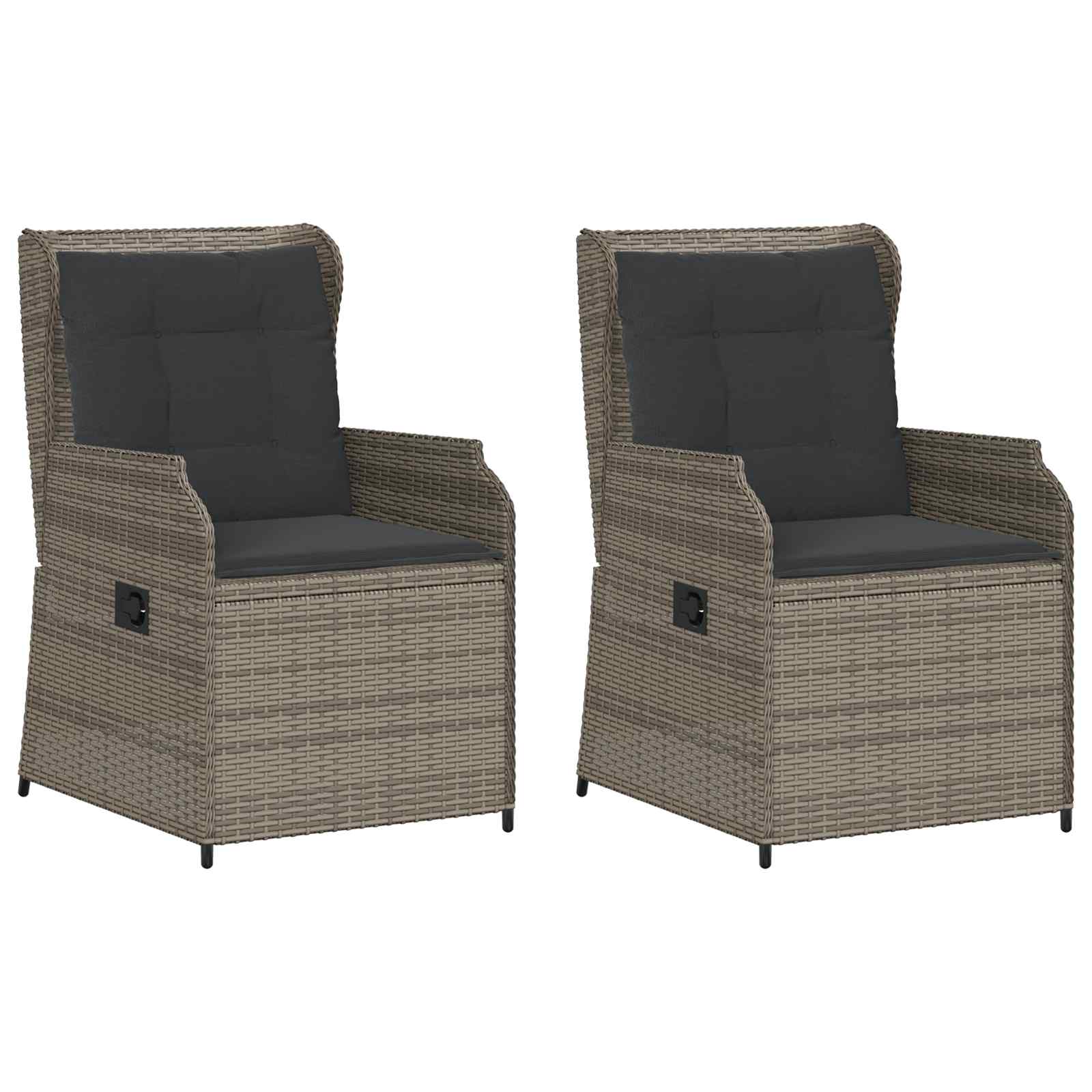 Tuinbank 2 pcs Grijs poly rattan is nu te koop bij PeponiXL, paradijselijk wonen!