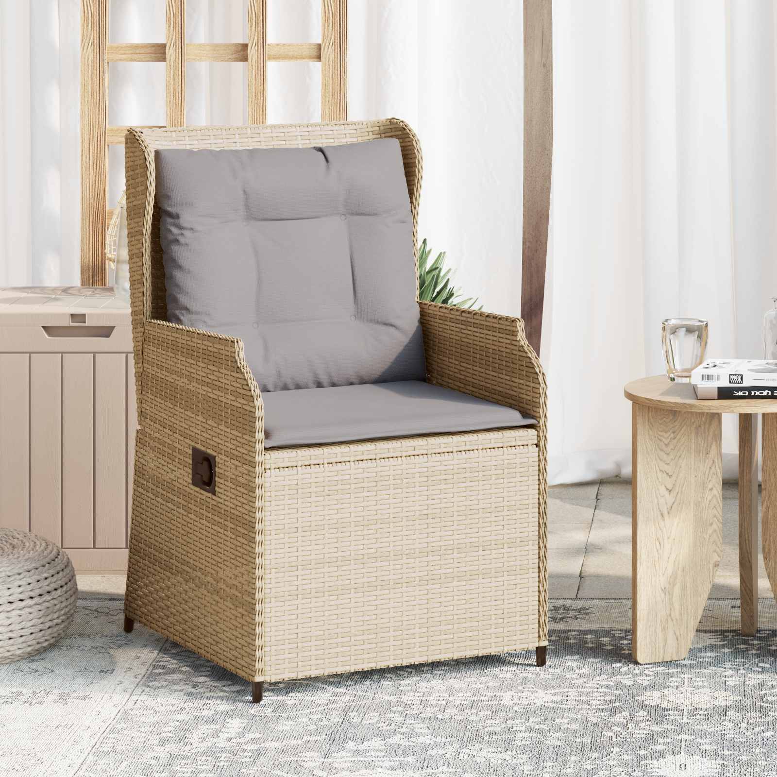 Tuinbank 2 pcs Beige poly rattan is nu te koop bij PeponiXL, paradijselijk wonen!